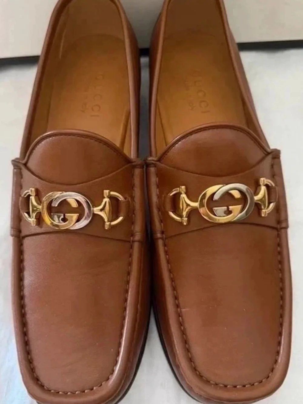 Gucci brown leather loafers